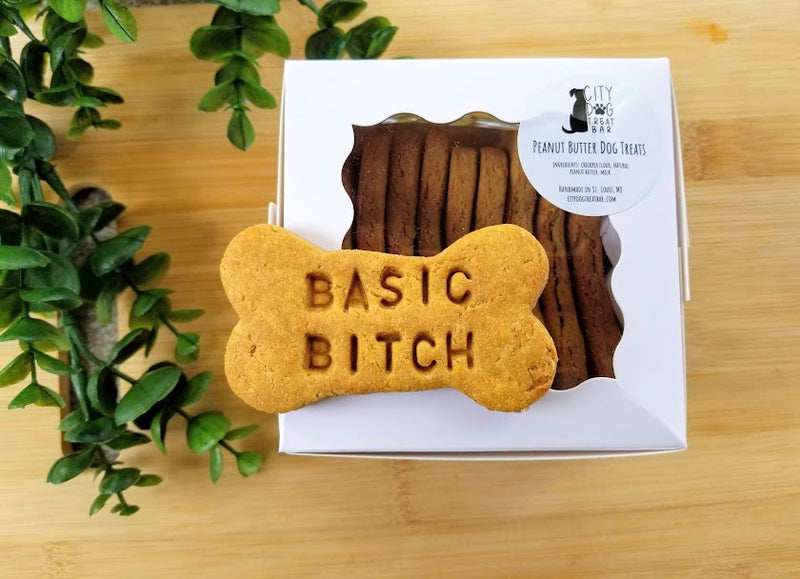 Basic Bitch Peanut Butter Dog Treats - Grain Free - Dog Gift