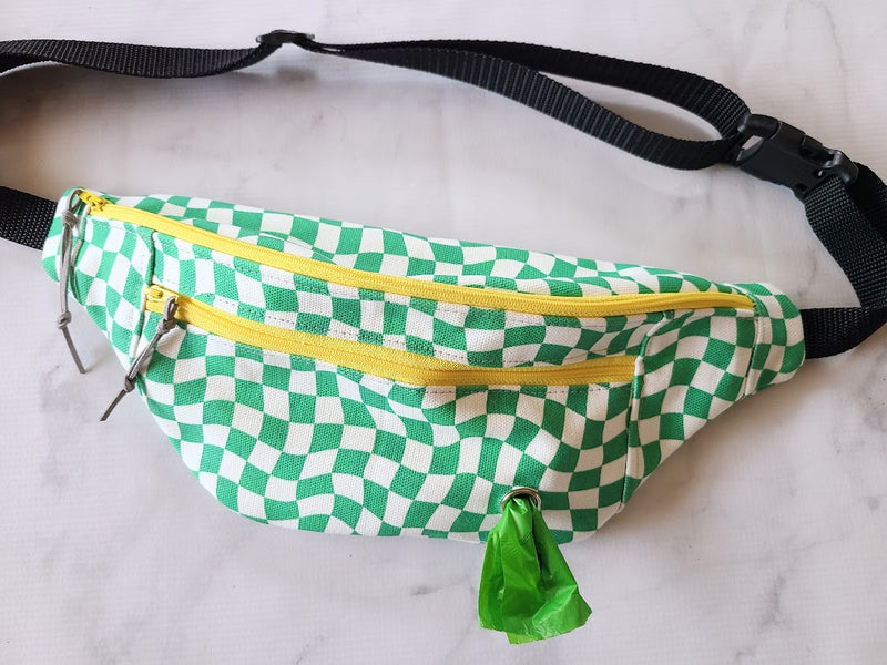 Groovy Check Lime Dog Collar