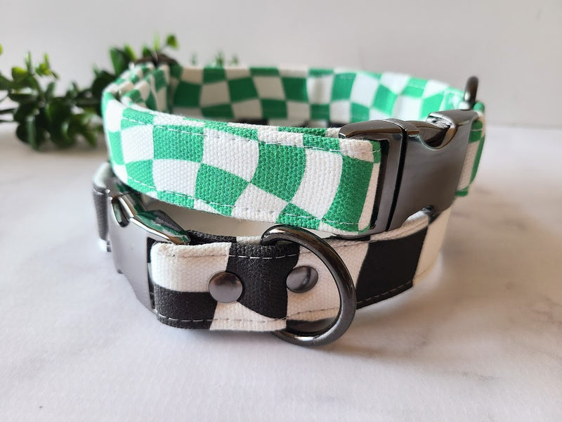 Groovy Check Ink Dog Collar