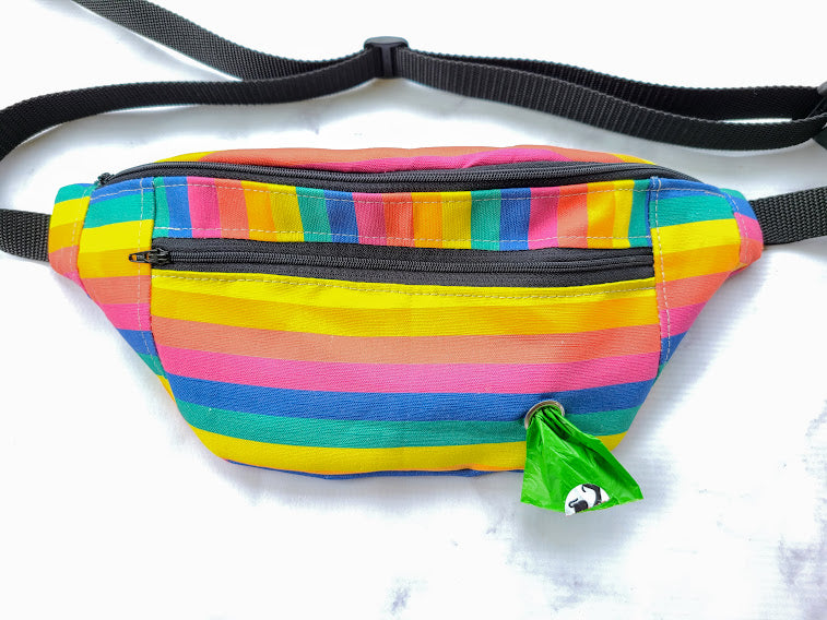Pride Dog Walking Fanny Pack - Sling Bag - Rainbow Stripe
