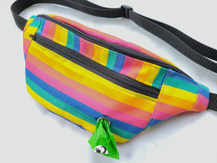 Pride Dog Walking Fanny Pack - Sling Bag - Rainbow Stripe