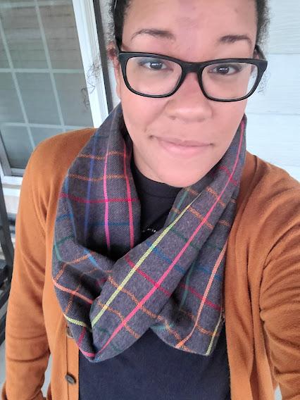 Biscuit Plaid Flannel Infinity Scarf - Twisted Winter Scarf - Matching Pawrent Scarf - Dog Parent